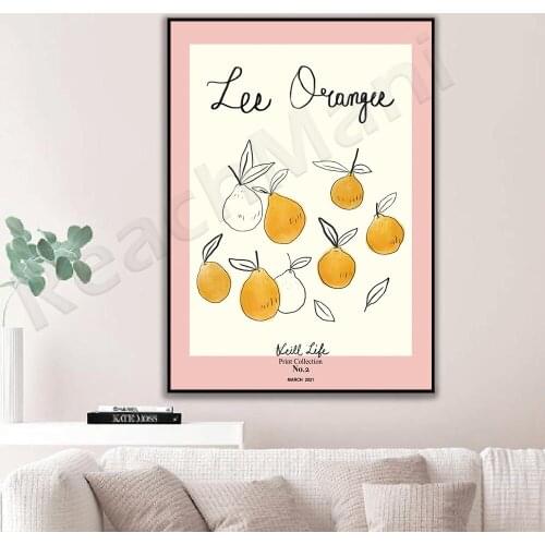 Medieval Orange Art Prints | Cute Citrus Wall Art | Modern Kitchen Art Retro Plant Printing, Fruit Citrus Printing Poster