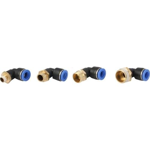 1/8" 1/4" 3/8" 1/2" 3/4" Male Thread 10mm Interface L Shaped Quick Connector Irrigation Pneumatic Pipe Elbow Through Quick Joint