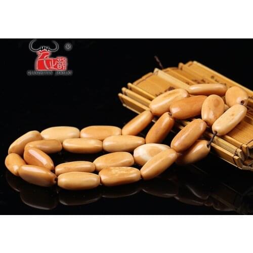 10PCS Natural hand-made beef bone tooth yellow to make the old with the shape of beaded beads DIY accessories