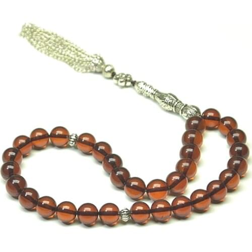 100% Natural Amber stone Maroon 9mm+ Beads Muslim Taisbyha Rosary 925 Silver Accessories Free Shipping