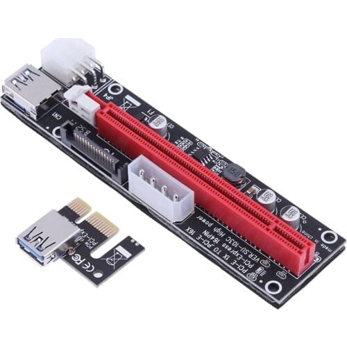 1x to 16X Riser Extender Cards 4pin 6pin SATA Power PCI Express Mining Office Computer Supplies for Bitcoin Miner Mining