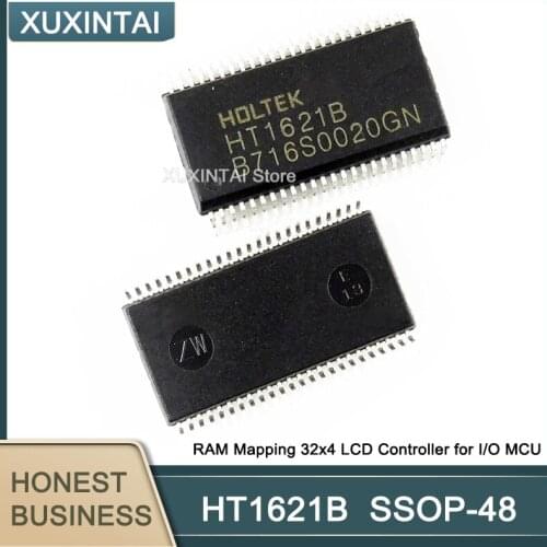 10Pcs/Lot HT1621B HT1621 RAM Mapping 32x4 LCD Controller for I/O MCU SSOP-48