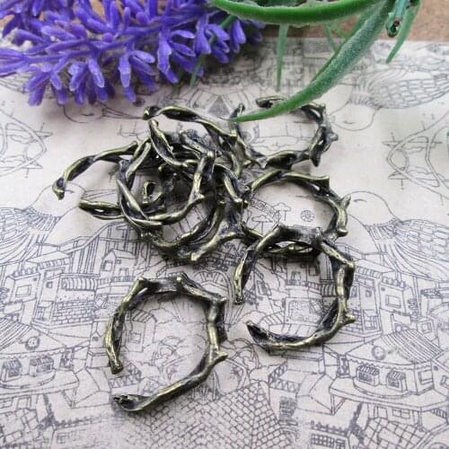 30pcs-22mm Crown of Thorns Charms Thorn Ring Bronze Twig Ring Branch Ring cham Antique bronze plated Charms