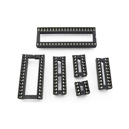 45pcs Assorted DIP IC Sockets 8,14,16,18,20,24,28,32,40