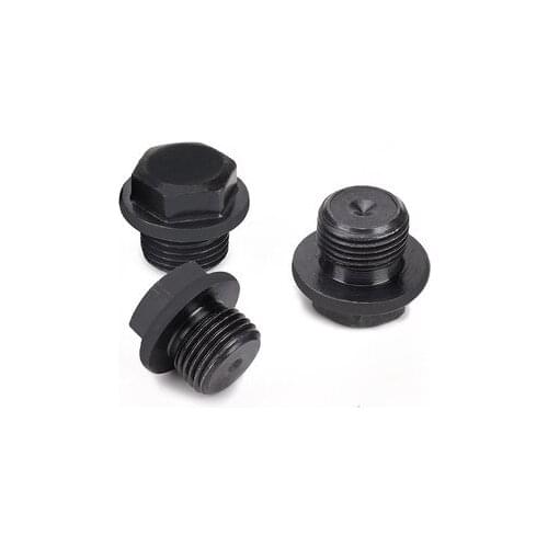 5pcs 1/8 1/4 3/8 1/2 3/4 external hexagon screws flange bolt oil plug plugging blocking head bolts carbon steel black