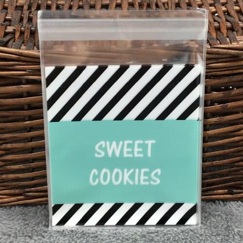 50 pcs/lot 10x10cm Mint Sweet Cookie packaging clear plastic bags self-adhesive bags for biscuits snack baking