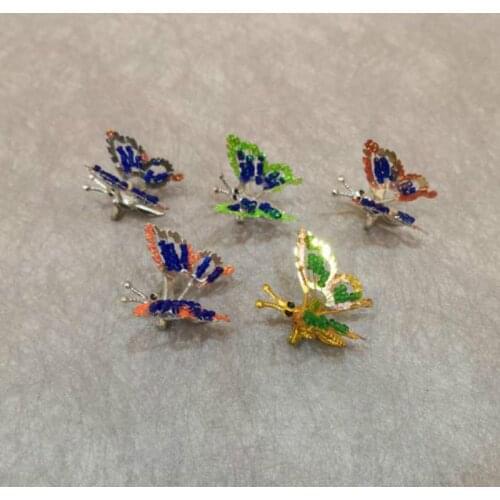 50pcs/lot Creative Butterfly 3cm with Rhinestone Kids Toys Delicate Brooch Birthday Gift for Girls