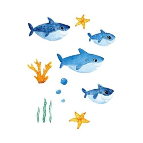 90MM×70MM Tattoo Sticker Small Pattern Childrens Starfish Seaweed Fresh and Cute