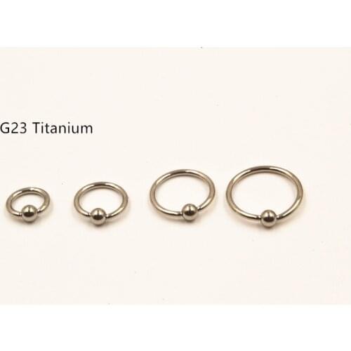 AMIGATINA 50pcs Free Shippment G23 Titanium Nose Ring/Nipple/Ear BCR Body Piercing earring Helix/Tragus/Cartilage Rings 16G