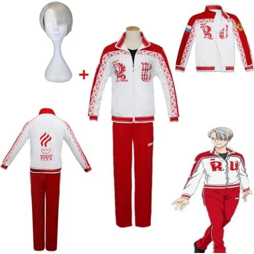Anime Yura! Victor Nikiforov costume sports suit jacket and pants New for 2020