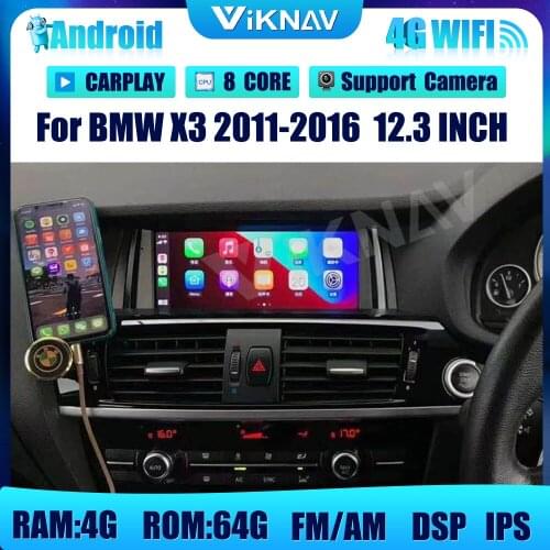12.3 inch Android touch screen car radio DVD multimedia For BMW X3 2011-2016 LHD RHD car GPS navigation stereo recorder player