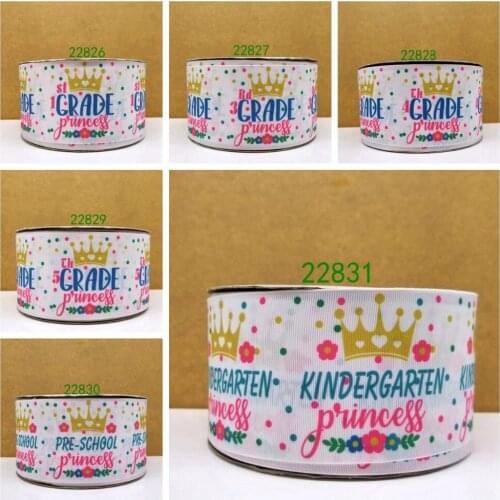 Free shipping 50 yard per size back to school ribbon printed grosgrain ribbon 22831