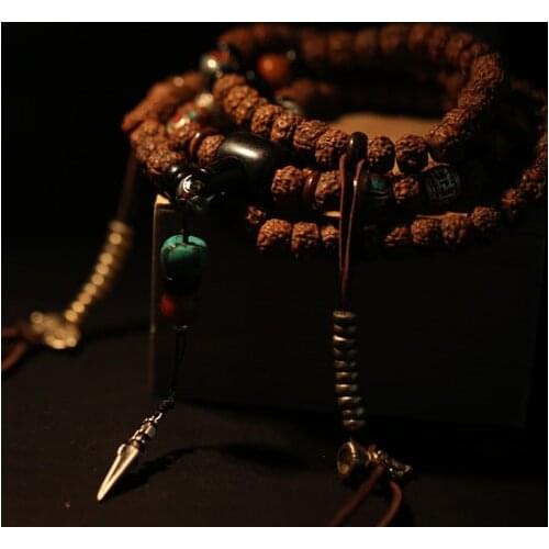 Blessed Mala Tibetan Rosary Beads Rudraksha 108 Prayer Beads Buddhist Prayer Mala Tibetan Designer Mala