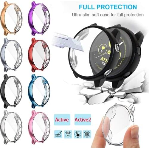 TPU Case for Samsung Galaxy Watch Active 2 44mm 40mm Electroplated Case for Samsung Galaxy Watch Active Full Screen Protection