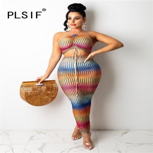 Colored Neck-hung Tube Top Pleated Jacket With Long Bust And Hip Skirt For Women In Autumn Street Fashion Sexy Skirt Suit