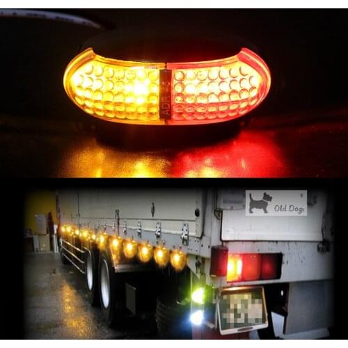 DC 10V-30V Dark Warning Car Side Marker Light Red Yellow 2pcs 4 LED Signal Light Car-Styling For Truck Trailer Boat