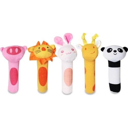 Baby plush rattle bb stick cute cartoon animal rattle early childhood education educational toy soft plush doll gift