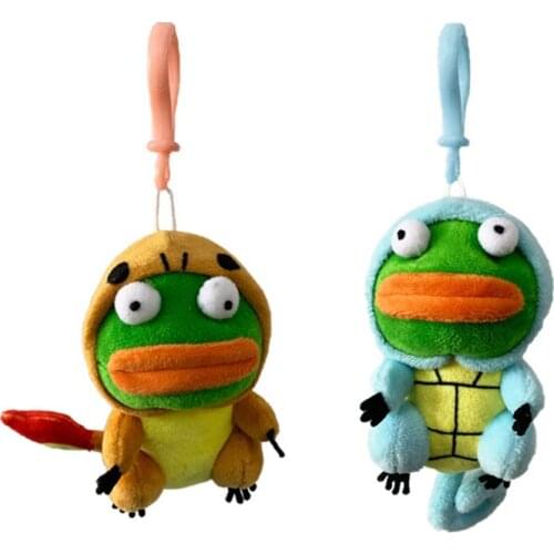Sad frog cosplay Squirtle Charmander cute plush soft Pendant doll bag decoration toys for girlfriend Children Christmas gift