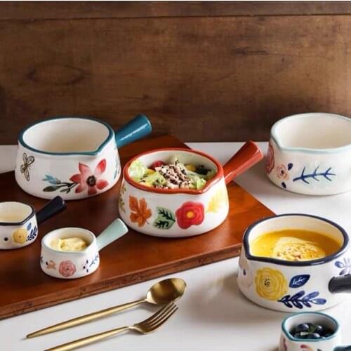 Ceramic Milk Jug Sauce Dish Soy Sauce Dish Tapas For Household Use With Handle Retro Hand-Painted Coffee Small Milk Cup Cute
