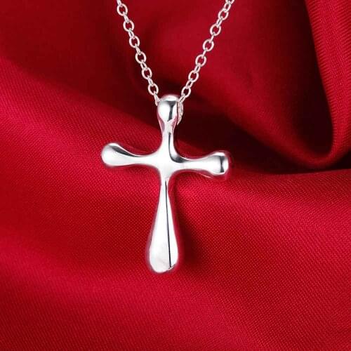 Classic cross silver plated Necklace New Sale silver necklaces & pendants /RAYUKFOJ LZLKBHUW