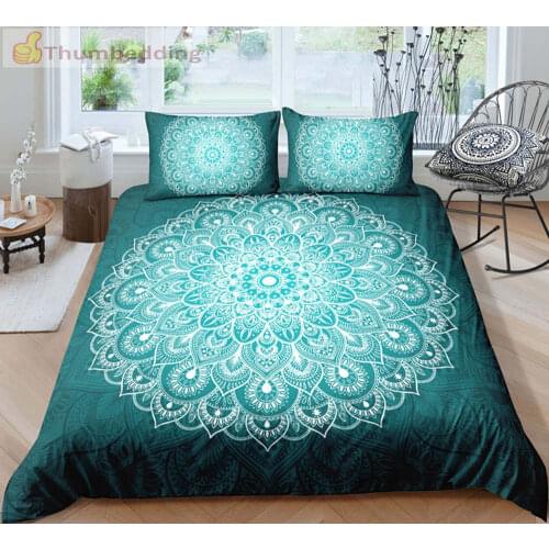 Thumbedding Dropship Bohemia Style Green Flowers Bedding Set Classic Designed Floral 3D Duvet Cover Set Innovative Design