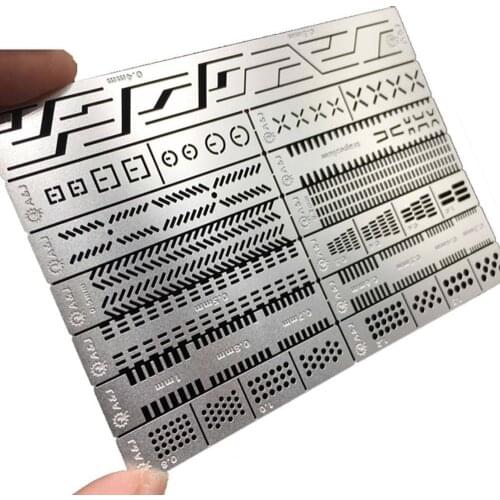 4 In 1 Details of the carving Extra Ruler Detail Renovation Engraving Aids stainless steel Hole Engraved Tool Model Ruled