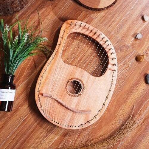 Lyre Harp Portable 10/16 Strings Wooden Traditional Classical Stringed Musical Instrument with Tuning Wrench for Beginners New