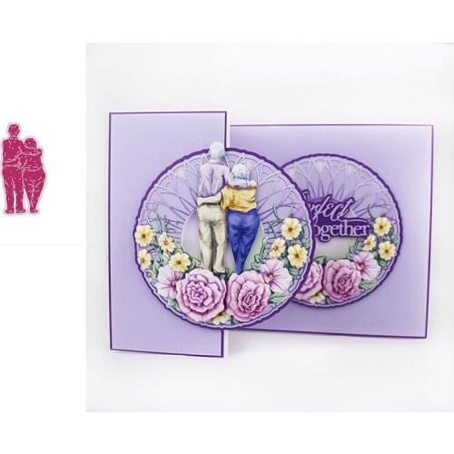 People Fall in love Embrace Metal Cutting Dies Scrapbook Dariy Decoration Stencil Embossing Template DIY Greeting Card Handmade