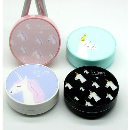 Cute Unicorn Contact Lens Case With Mirror women Lens Container Portable Travel Lens Case Can As Gift