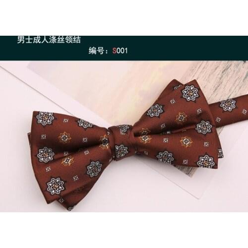 Mens bow tie navy blue photo studio wedding yarn-dyed wedding bow tie the best man host the emcee party banquet