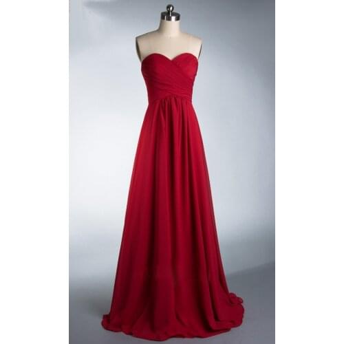 Cheap Fashion 2021 New Style Sweetheart Beading Chiffon A-Line Bridesmaid Dresses Sheath Sleeveless Custom Made Free shipping