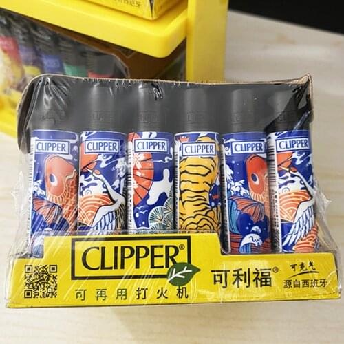 New Clipper Grinding Wheel Original Gasoline Lighter Nylon Free Fire Pocket Refillable Gas Lighter Use Collection Gift 1 Box