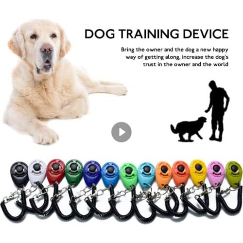 Pet Cat Dog Training Clicker Plastic New Dogs Click Trainer Aid Too Adjustable Plastic Wrist Strap Sound Key Chain Dog Whist