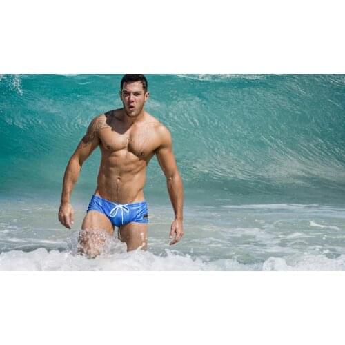 European and American Mens Swimming Trunks Flat Corner Swimming Trunks Hot Spring Mens SwimmingTrunks Swimming Trunks