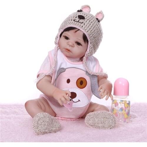 Real corpo de silicone inteiro reborn baby doll 48CM Bebes Reborn Girl /Boy Doll Boneca for children gift NPK DOLL