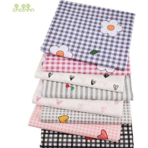 Printed Twill Cotton Fabric,Stripe Grid Cartoon,Patchwork Cloth For DIY Sewing Quilting Baby&Childs Bedclothes Shirts Material