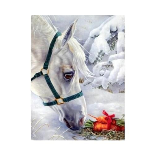 SenyuArt 3D Animal White Horse Home Decor Cross Stitch Painting Diamond Embroidery Mosaic Rhinestones Full Square Round Painting