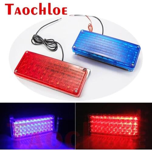 2Pcs Red Blue 12V LED Flashing Strobe Lights Ambulance Pumper Fire Engines Lamp Police Perimeter Motorcycle Warning Signal Light