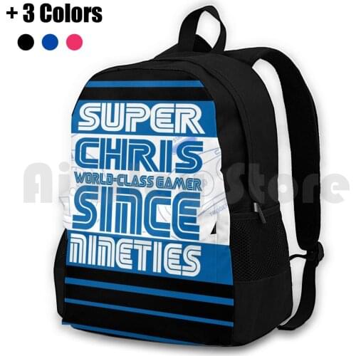 Chris Gamer Video Game Outdoor Hiking Backpack Waterproof Camping Travel Chris Go Chris My Chris Chris Geek Chris Gamer Gaming