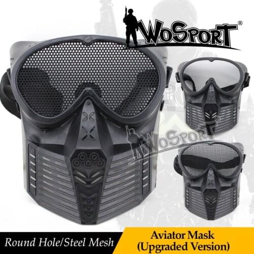 Wosport Outdoor Tactical Team To Ride In The Msk Full Mesh Military Wire Mesh Protected Plane Paintball Face War Galloping Game