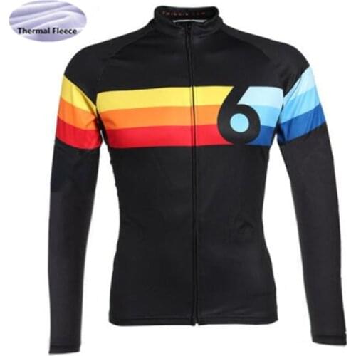 Twin six Winter Thermal Fleece Mens Cycling Jersey long sleeve Ropa ciclismo Bicycle Wear Bike Clothing maillot Ciclismo 2018