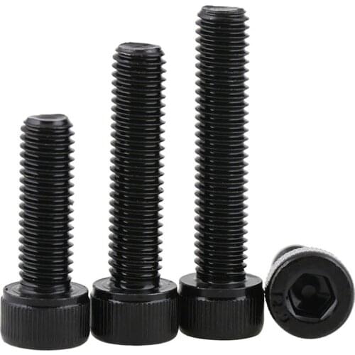 1/2/5Pcs DIN912 12.9 Carbon Steel Cup Head Hexagonal Reverse Thread Screws M5 M6 M8-M12 Black Left Tooth Bolt Anti-tooth Screw