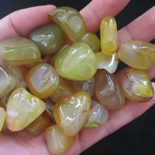 100g Natural Yellow Agate Tumbled crystal Stones Pocket polished quartz gravel Reiki Healing 15~20mm
