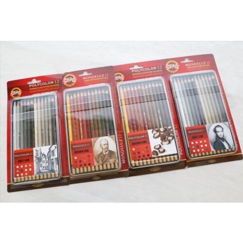 12pc/set gray brown series color pencil lapis de cor Hand-Drawn pencil Koh-I-Noor art supply