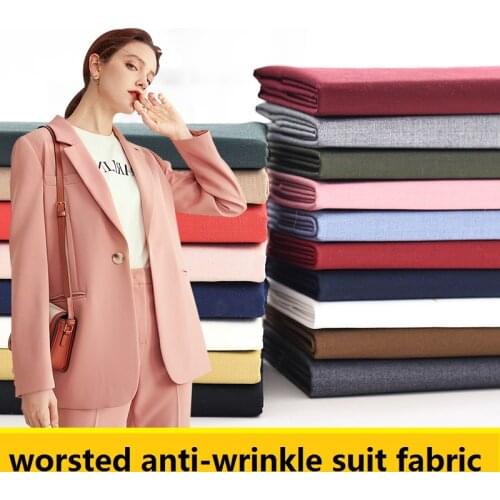150cmx50cm Solid Color Suit Fabric JK Twill Worsted Anti-wrinkle Uniform Fabric Men and Women Suits Skirts Pants Dresses Fabrics