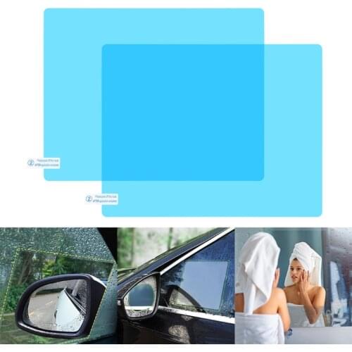 P82B 2 Pcs Car Side Windows Mirror Rainproof Film Anti-Fog Clear Protective Sticker Anti-Scratch Waterproof Window Film for Car