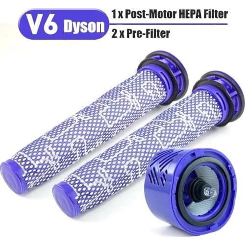 3pcs/Set Pre & Post-Motor HEPA Filter Kit For Dyson V6 DC59 Vacuum Cleaner Parts Fit Part DY-96674101 & DY-96566101 Accessories