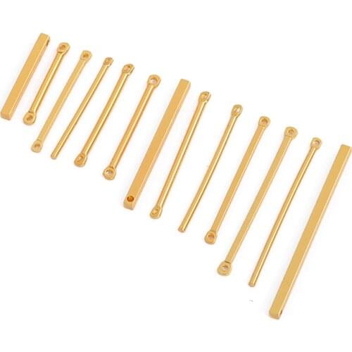 5Pcs 30-35mm 18K Gold Plated Bar Shape Connectors Earring Connectors Diy Accessories For Earrings Jewelry Making Materials