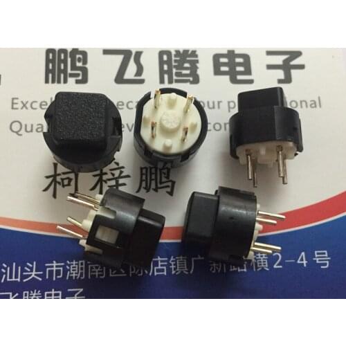 5PCS/lot KEY-S-B Original Taiwan square head key switch reset without lock tact switch round tact switch straight plug 4 feet