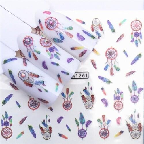 5 pcs Nail Stickers Animal Water Decal Ocean Cat Plant Pattern 3D Manicure Sticker Nail Art Decoration m3N1